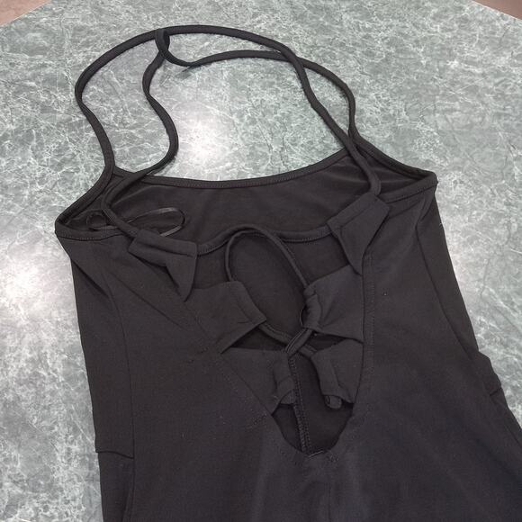 H&M COACHELLA black strappy jumpsuit sz 4 Small Stretchy NWT Festival Whimsigoth - Picture 11 of 15